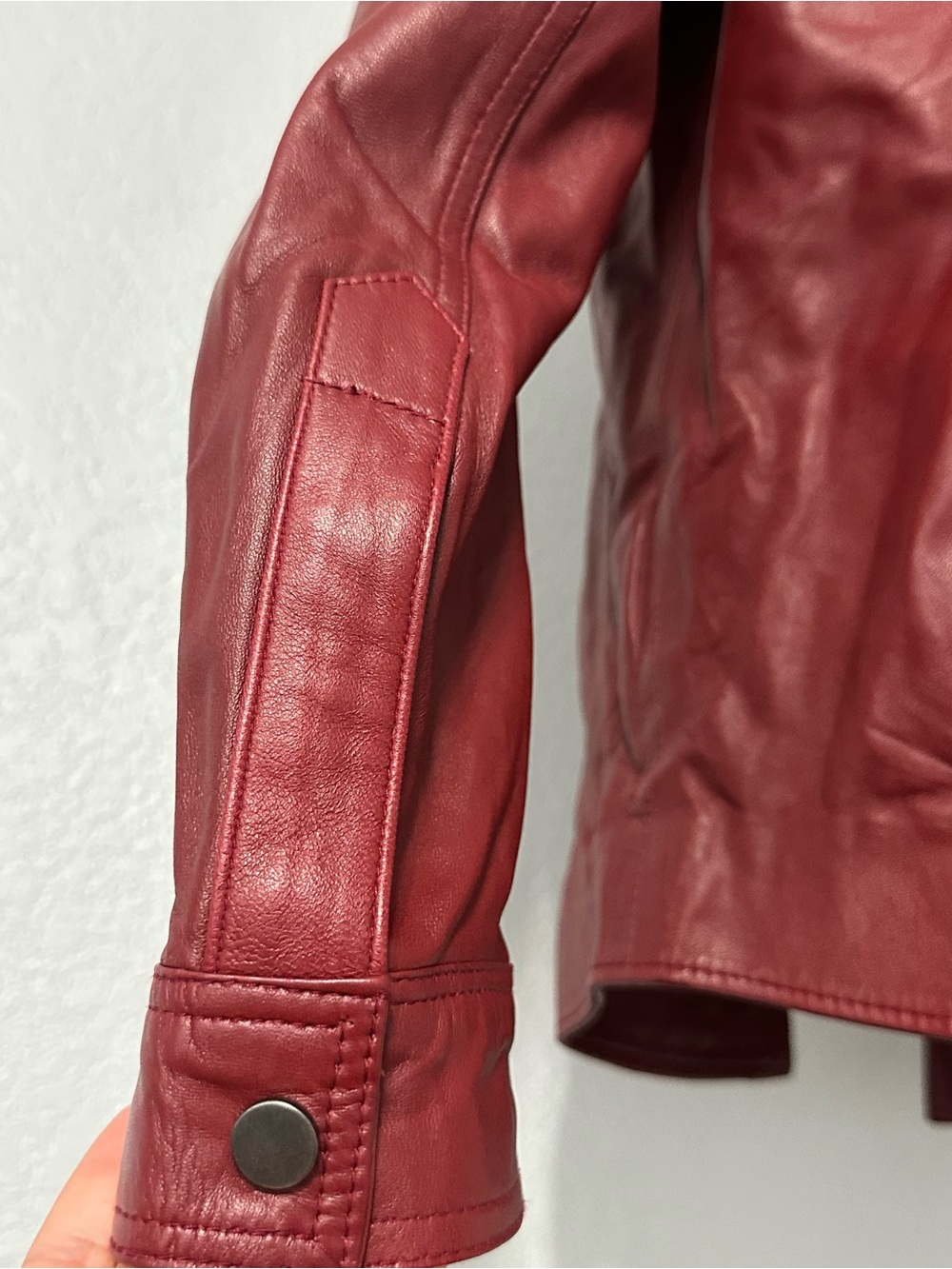 Giorgio Di Mare Tahoe Leather Jacket Burgundy Sz M Yachting Sailing Trucker Moto - Picture 5 of 11